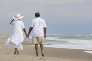 older couple on the beach