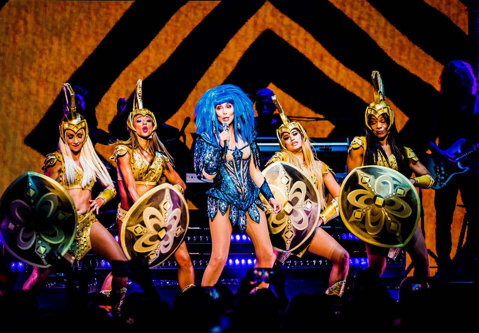 Cher performing