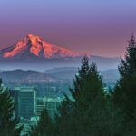 Mt. Hood behind Portland, Oregon