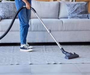 Woman vacuuming
