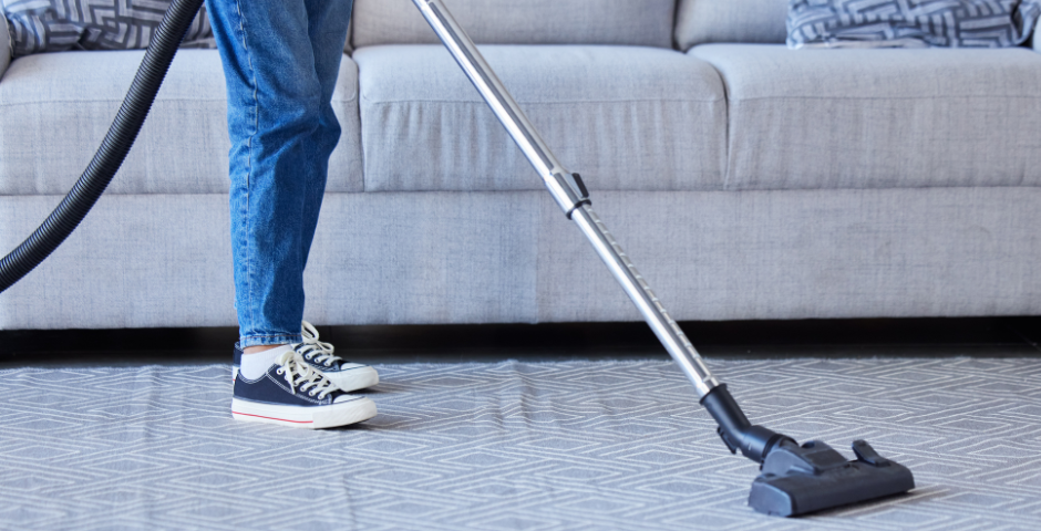 Woman vacuuming