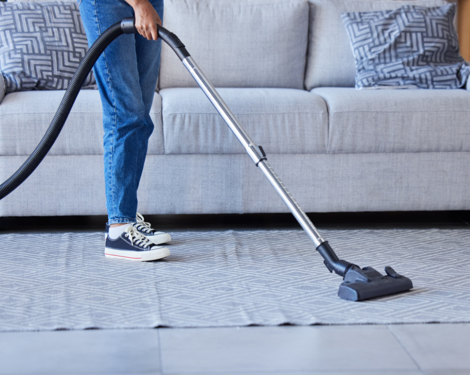 Woman vacuuming