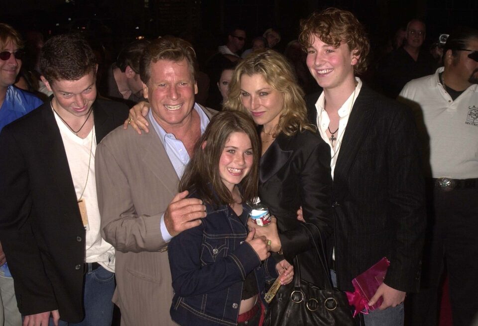 Tatum O'Neal with her family and her father, Ryan O'Neal