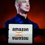 Amazon logo and Jeff Bezos