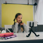 Young influencer recording video