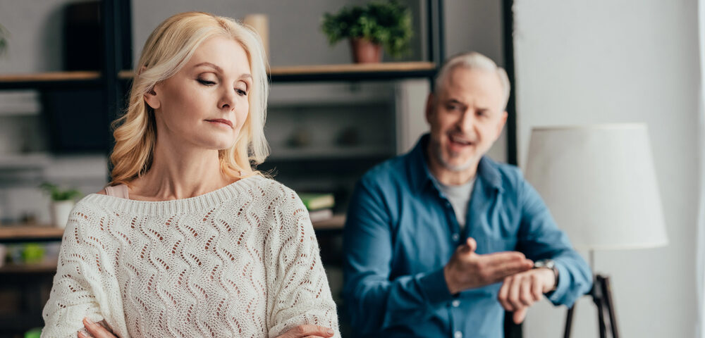 Couple arguing over estate plan